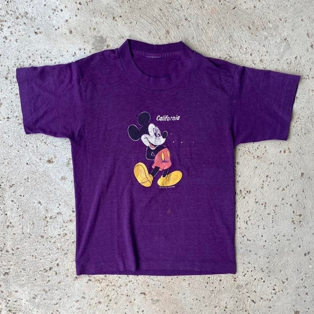 Vintage 70s Purple Disney Mickey Mouse California Single Stitch Shirt